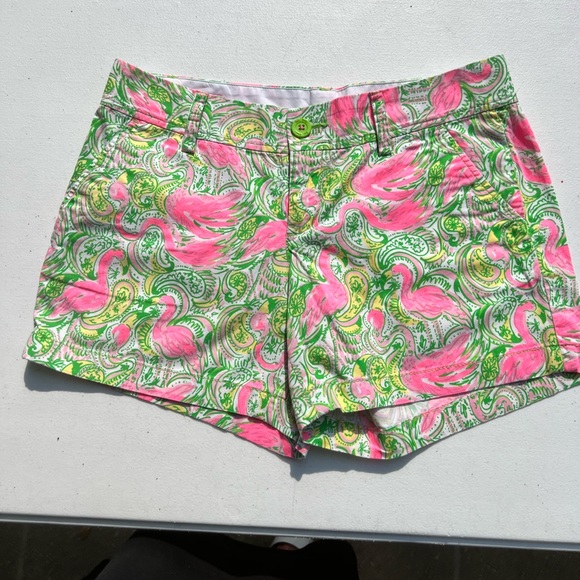 Lilly Pulitzer Flamingo Callahan shorts size 6 - Picture 1 of 6